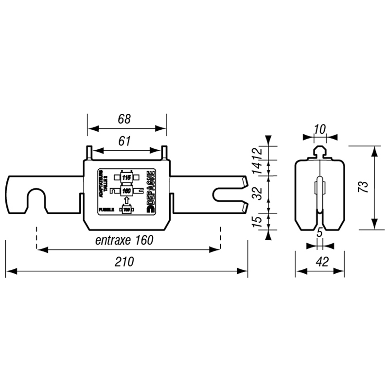 Adaptateur de fusible UNI x 2 / BYPASS / - Plateforme